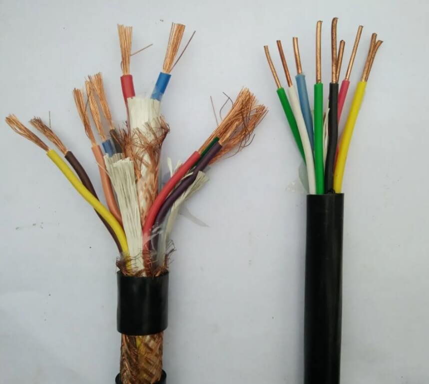 Cable de Control blindado trenzado de malla de alambre de cobre, 450/750V, 2,5 mm2, 12 núcleos, 19 núcleos, 5 núcleos, 7 núcleos