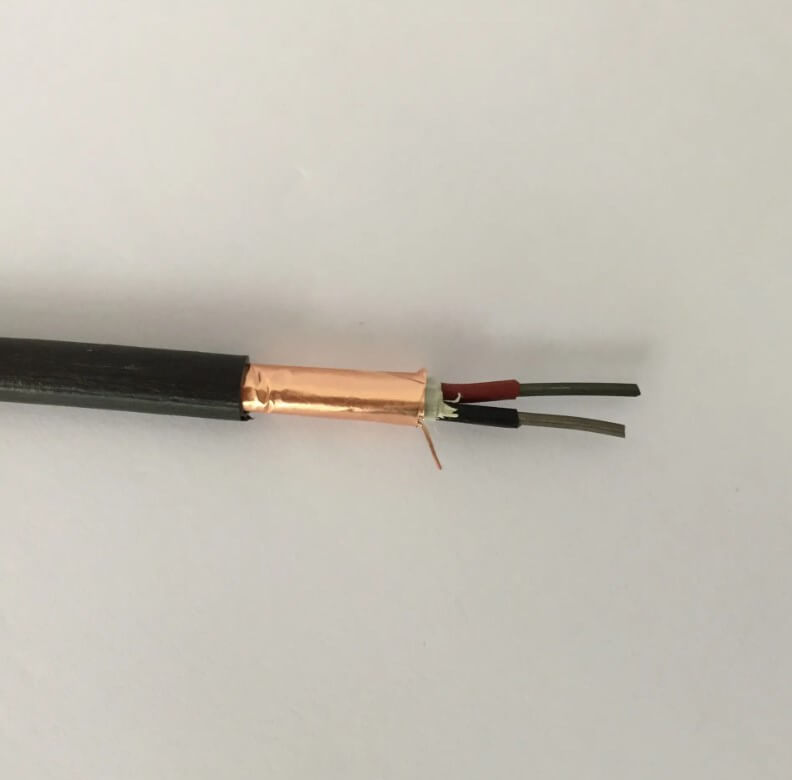  Cable de extensión de termopar blindado, malla de cobre estañado, multitrenzado, 2x12x0,3mm, tipo J, 2x7x0,3mm
