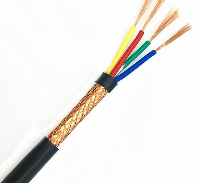 300/500v 4 núcleos 0,5 mm 0,75 mm 1,5 mm 2,5 mm RVVP flexible blindado PVC aislado Cable conductor de cobre multinúcleo Cable flexible apantallado trenzado