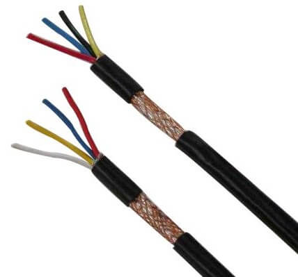 300/500v 1,0 mm2 malla de alambre de cobre flexible multinúcleo blindada PVC aislado PVC forrado 18 awg RVVP cable flexible blindado