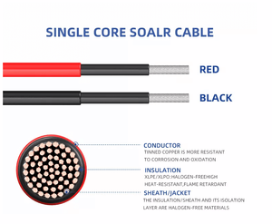 China 4mm2 Conductor de cobre estañado Cable solar de CC de un solo núcleo Cable solar fotovoltaico de 4 mm2