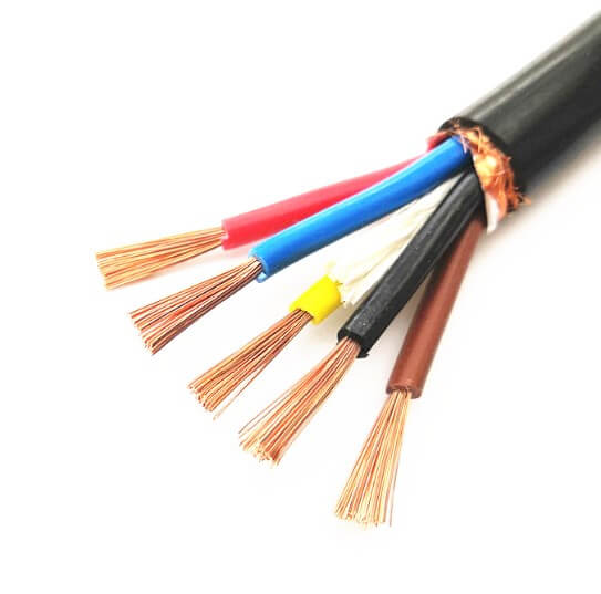 450/750v Multicore 5 core 1.0mm2 Cable de control blindado Cable aislado de PVC con revestimiento de PVC 18 AWG Cable de control de cobre blindado STA apantallado