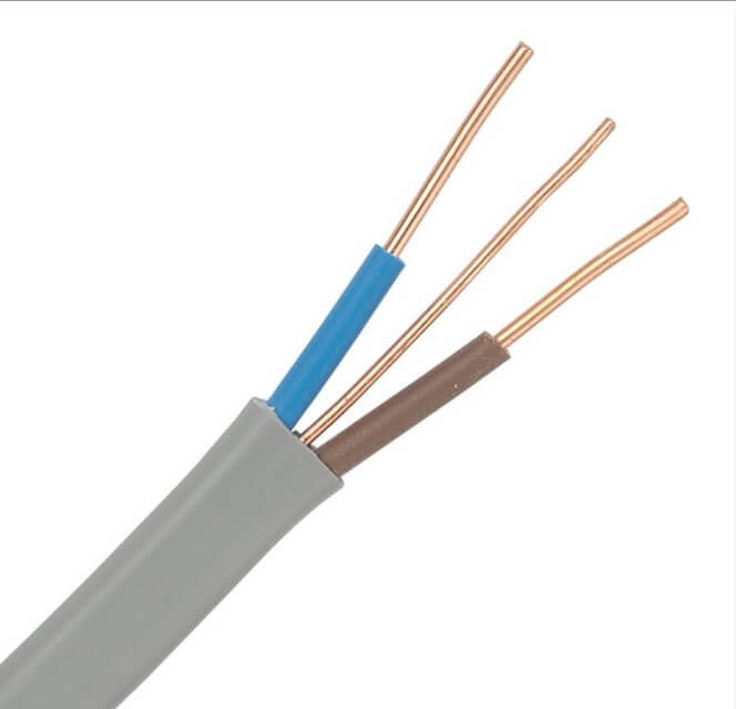 Cable eléctrico plano de tierra y gemelo eléctrico de cobre de 300/500V, 1,0mm, 1,5mm, 2,5mm, 4mm, 6mm, 2 núcleos, 6242Y, 6241Y, 6243Y, BS 6004, Cable de tierra