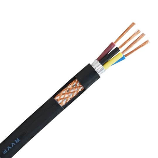 300/500v 3 * 1,5 mm Cable blindado RVVP flexible 2 núcleos 3 núcleos 1,5 mm 2,5 mm Cable conductor de cobre multinúcleo aislado con PVC Cable de alambre flexible blindado