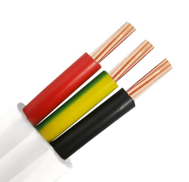 Cable eléctrico plano de tierra y gemelo eléctrico de cobre, 300/500V, 1,0mm, 1,5mm, 2,5mm, 4mm, 6mm, 2 núcleos, 6242Y, 6241Y, 6243Y, BS 6004